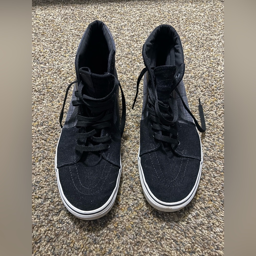 Mens Sz 13 Vans Off The Wall EUC See all Pics Black Grey Plaid High Top Sneaker